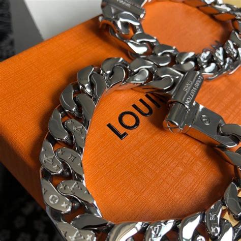 lv chain bracelet mens|louis vuitton cuban link chain.